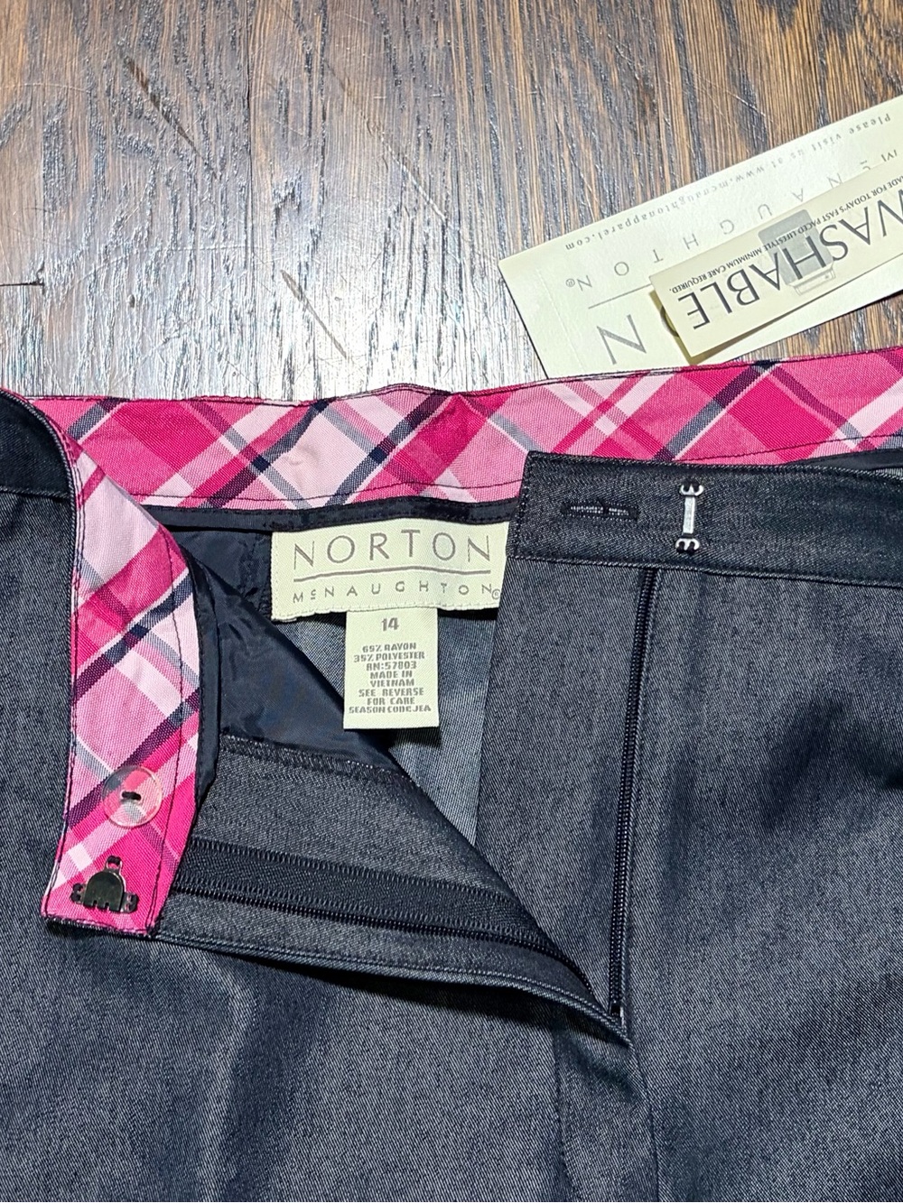 NWT Norton McNaughton tall high rise charcoal dress pants size 14